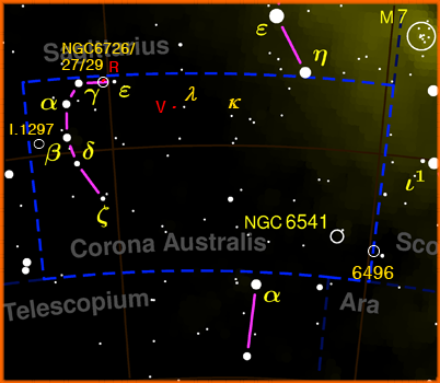 Piccola costellazione dell'emisfero meridionale celeste, che si trova tra il Sagittario e lo Scorpione.  È una delle 48 costellazioni classiche di Tolomeo...