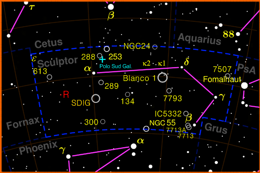 Debole costellazione dell'emisfero meridionale celeste, le cui stelle più brillanti sono solo di mag. 4,3. 